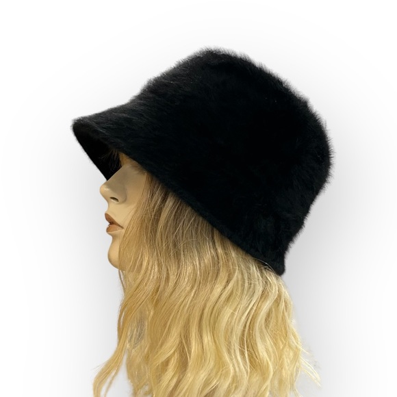 Vintage Black Angora Cloche - Picture 6 of 11